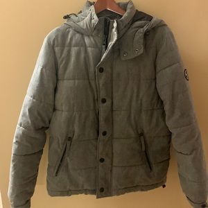 American eagle 1977 quality outerwear grey jacket S AEO QUILTED PUFFER COAT